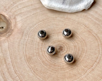 Knot bead, large hole bead made of stainless steel, silver-colored