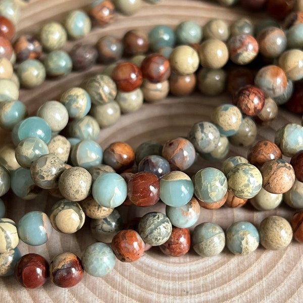 Aqua Terra Jasper beads 6/8 mm strand