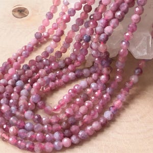 Rosa Turmalin Perlen facettiert 4mm Strang