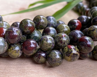 Dragon's Blood Jasper Beads 8mm Strand