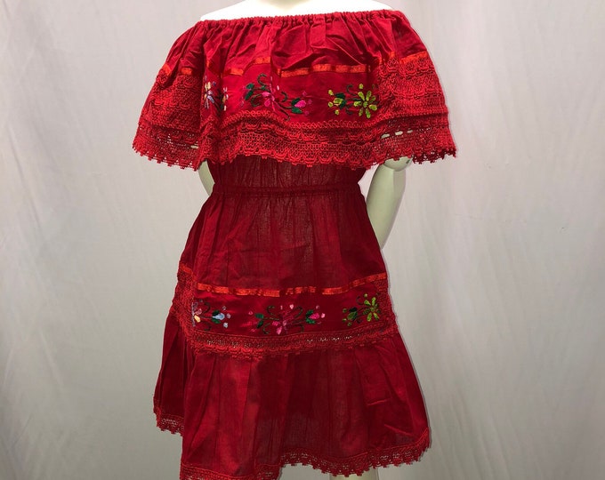 Vestido mexicano, fuera de los hombros, vestido campesina, vestido artesanal, vestido bordado, vestido típico ENVIO GRATIS EN ESTADOS UNIDOS