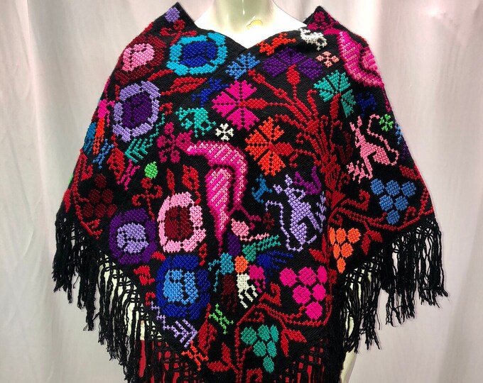 Mañanita mexicana, poncho mexicano, gaban mexicano, chal, sarape mexicano, gaban bordado, mananita bordada, mananita punto de cruz, 5de mayo, ENVIO GRATIS EN ESTADOS UNIDOS