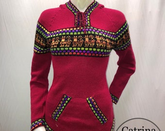 Suéter con capucha, Suéter de lana, sueter mexicano, invierno 2021, sudadera mexicana, sudadera artesanal, poncho con capucha, 5 de mayo