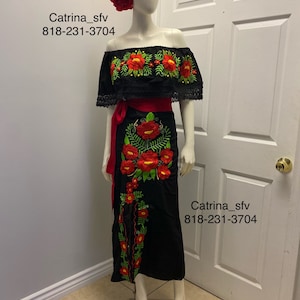 Mexican dress, catrina dress, Day of the Dead, May 5, peasant dress, off the shoulders dress, mexican dress, Mexican party