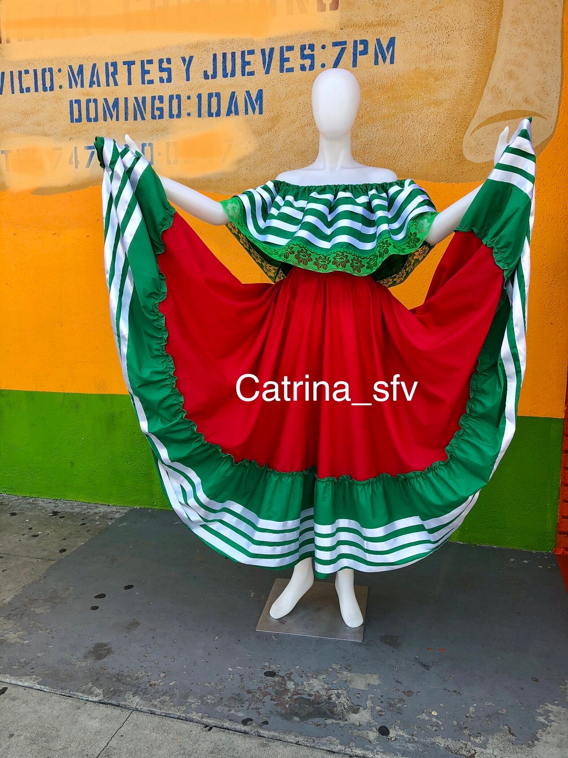 Mexican Dress Mexican Skirt and Blouse off the Shoulders Etsy