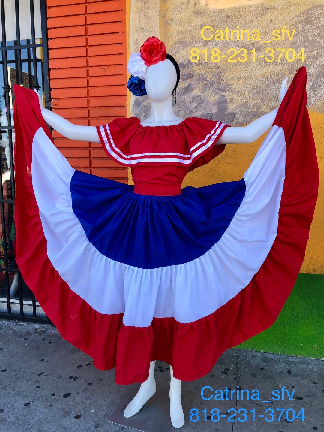 PUERTO RICO DRESS, Costa Rica Dress, Dominican Republic Dress, Boricua