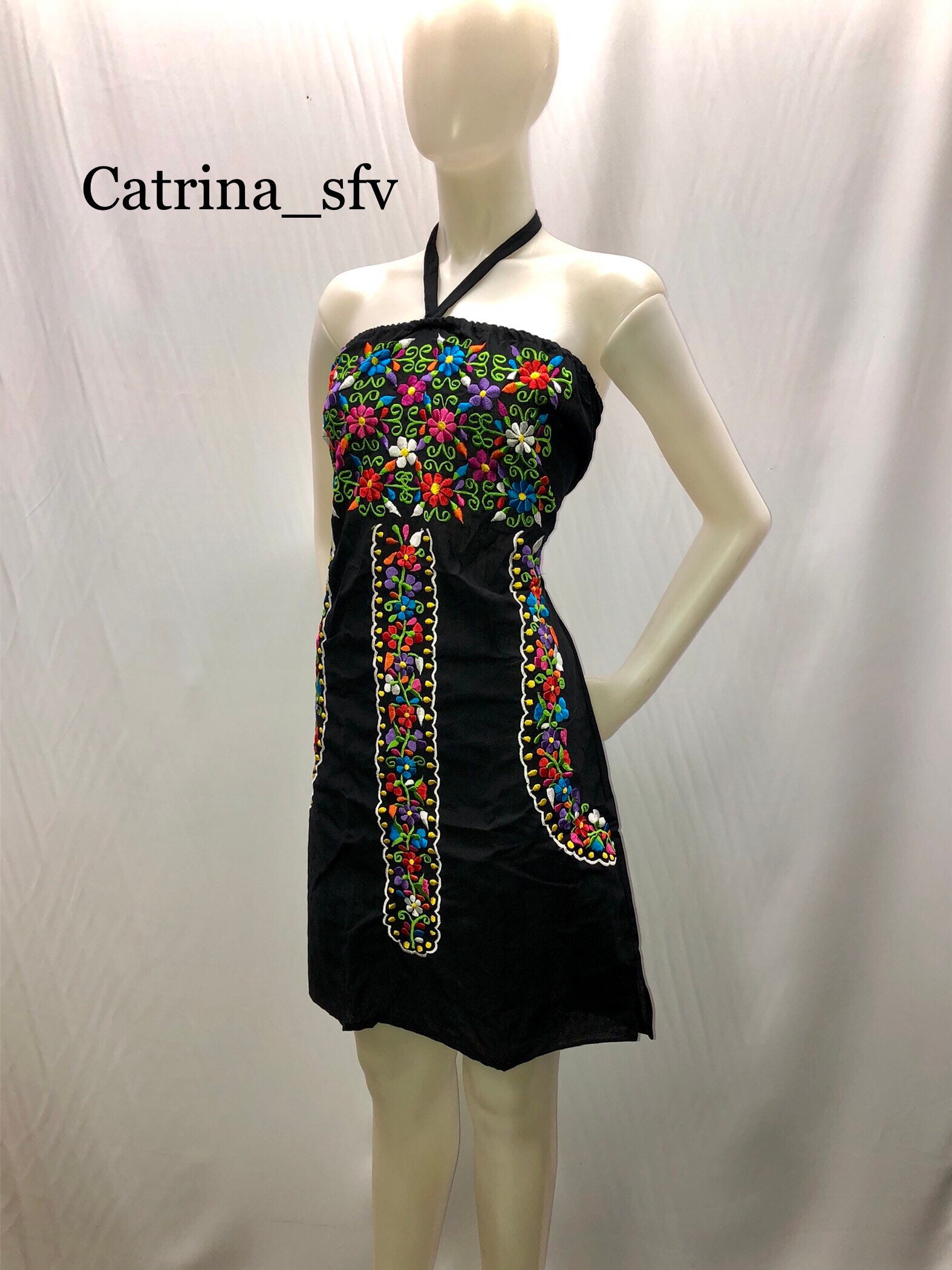 Vestido negro bordado, off the shoulders dress, vestido artesanal, vestido típico, mexicano dress, fiesta mexicana ENVÍO GRATIS EN ESTADOS