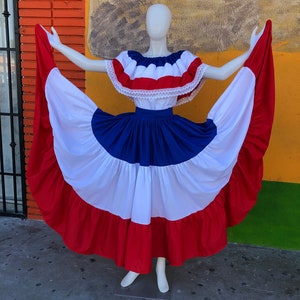 DOMINICAN REPUBLIC DRESS, Puerto Rico dress, Costa Rica dress, Caribbean dress, Boricua dress, chile dress, paraguay dress, Panama dress, image 6