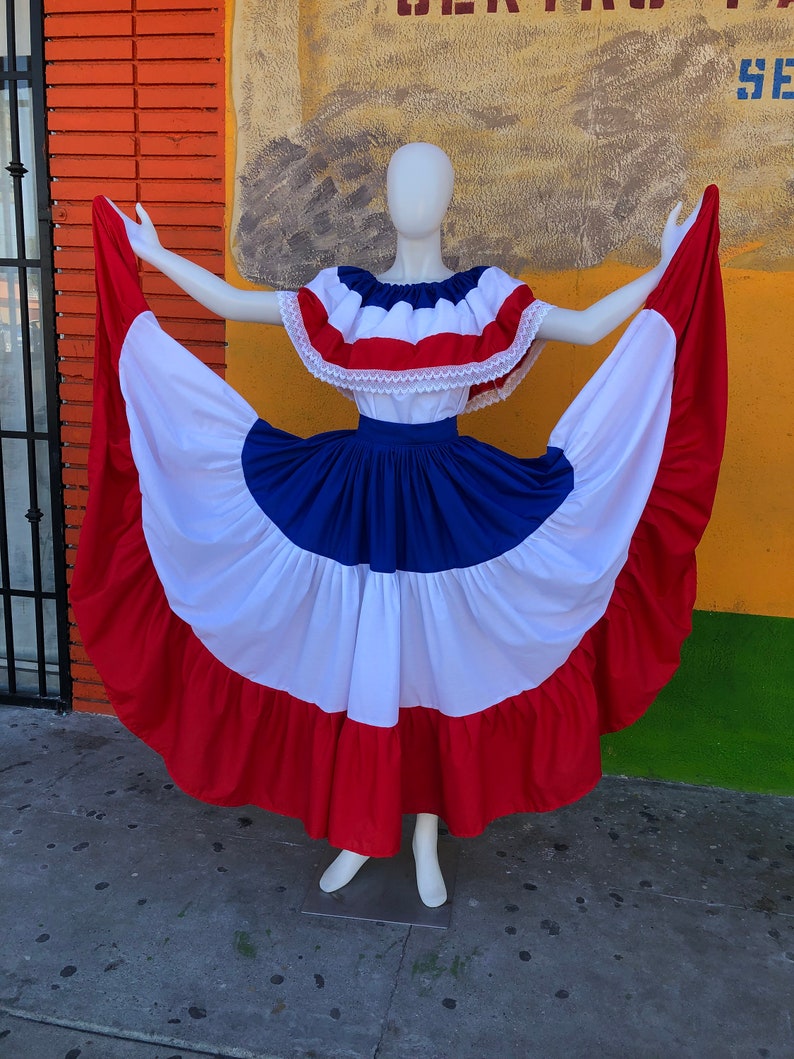 DOMINICAN REPUBLIC DRESS, Puerto Rico dress, Costa Rica dress, Caribbean dress, Boricua dress, chile dress, paraguay dress, Panama dress, image 6