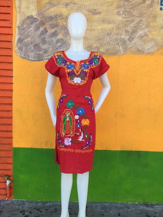 Vestido de la Virgen de Guadalupe vestido mexicano bordado - Etsy España Vestido de la Virgen de Guadalupe vestido mexicano bordado - Etsy España