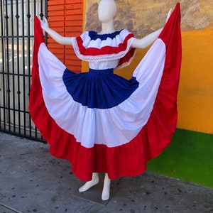 DOMINICAN REPUBLIC DRESS, Puerto Rico dress, Costa Rica dress, Caribbean dress, Boricua dress, chile dress, paraguay dress, Panama dress, image 10