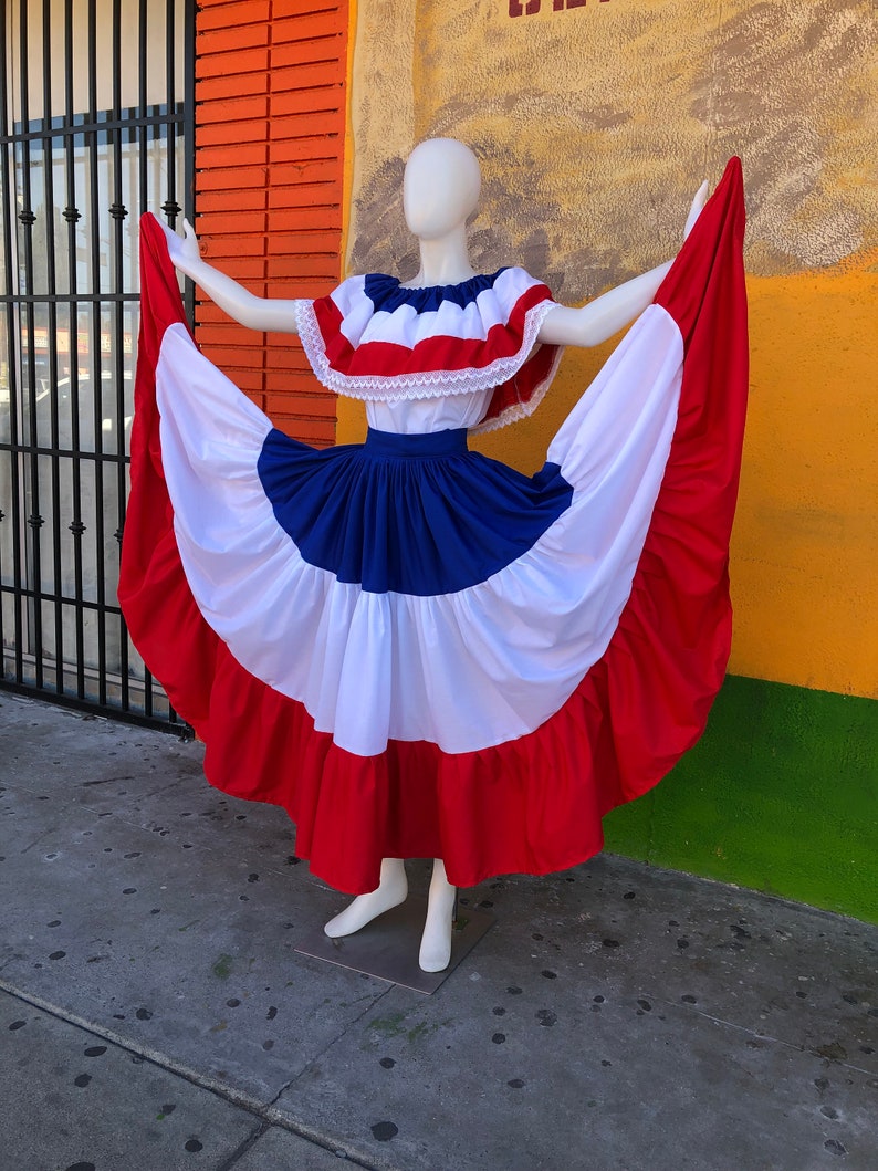DOMINICAN REPUBLIC DRESS, Puerto Rico dress, Costa Rica dress, Caribbean dress, Boricua dress, chile dress, paraguay dress, Panama dress, image 10