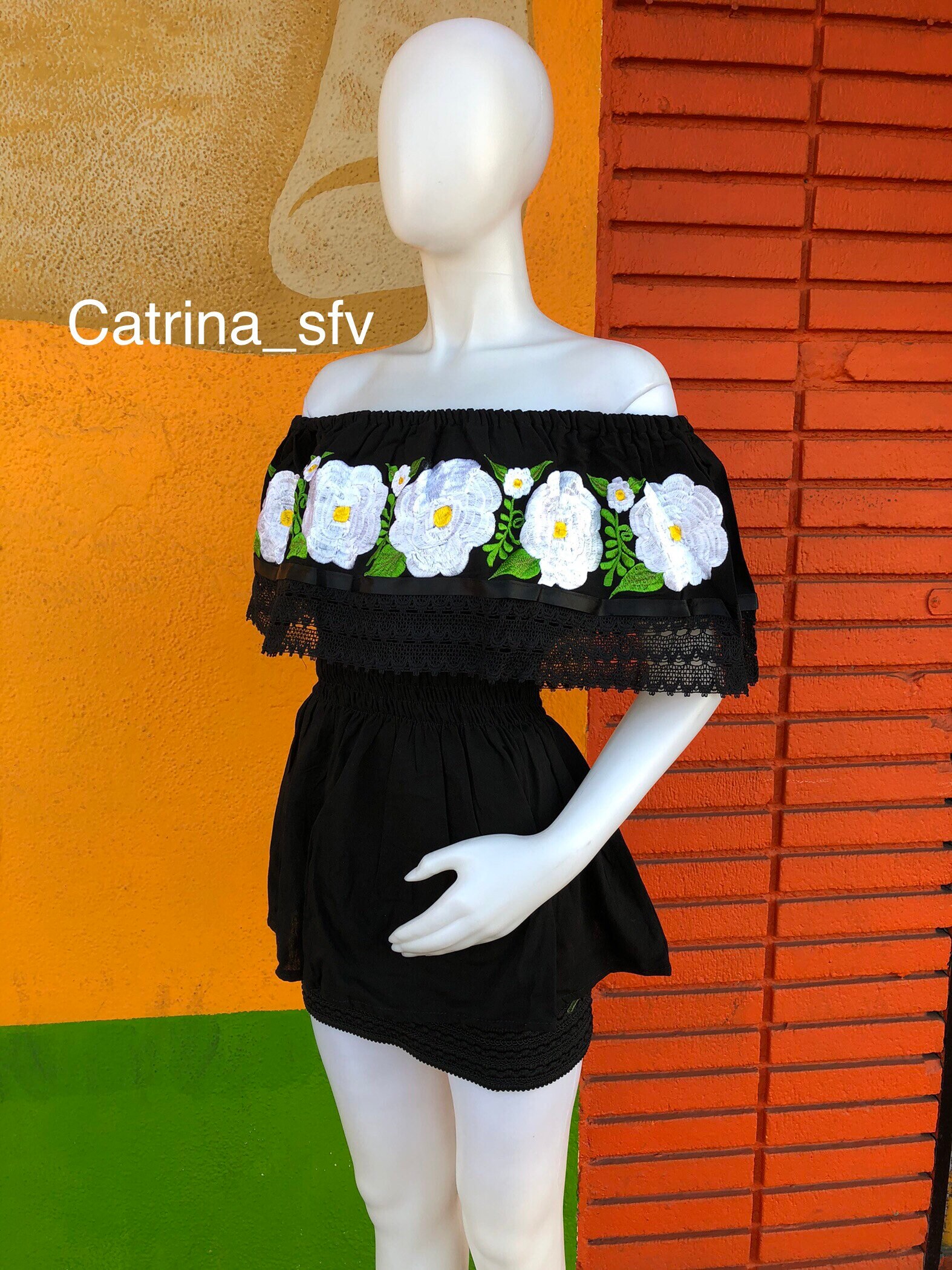 Blusa mexicana blusa campesina blusa artesanal blusa negra