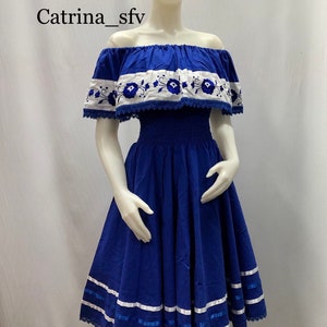 Salvadoran dress, Nicaraguan dress, Honduran dress, Central American dress, off-the-shoulder dress, Salvadoran party