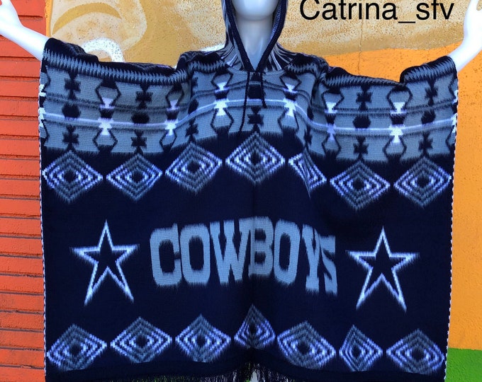 DALLAS PONCHO, Poncho con capucha, poncho artesanal, poncho deportivo,