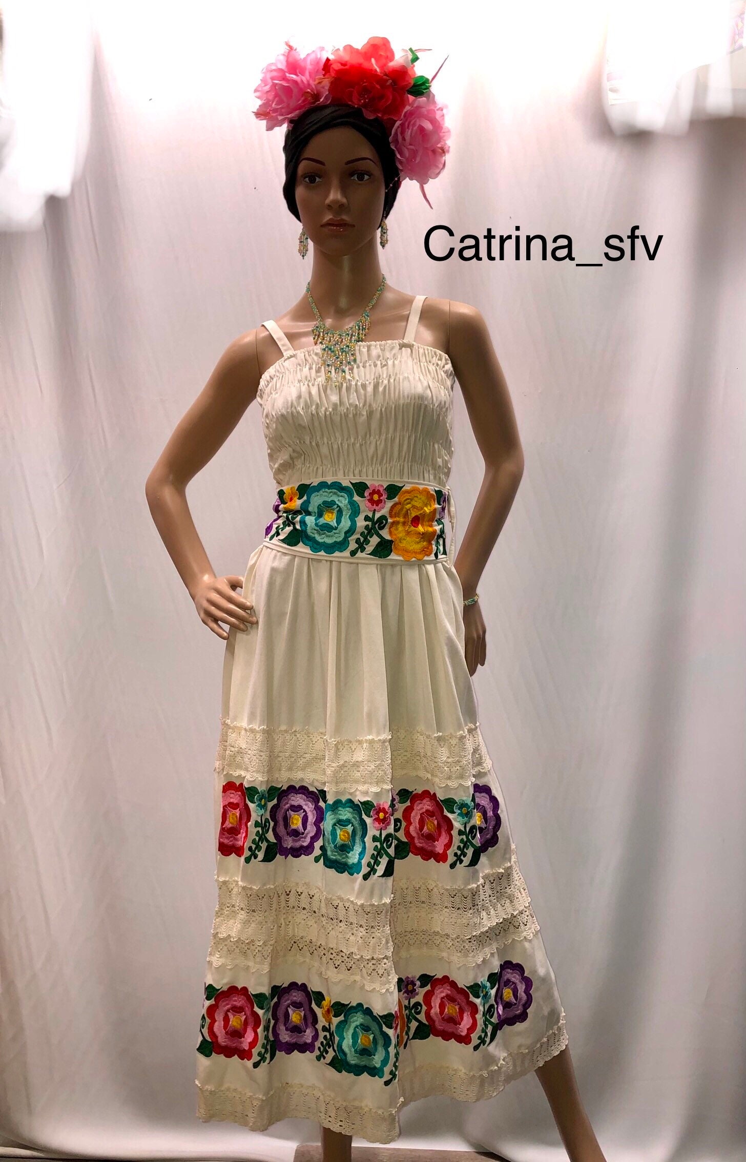 Alargar Cuando Polinizador Vestido mexicano, vestido bordado, vestido artesanal, vestido típico,  vestido Yucatan, fiesta mexicana, traje nacional, vestido Folclorico