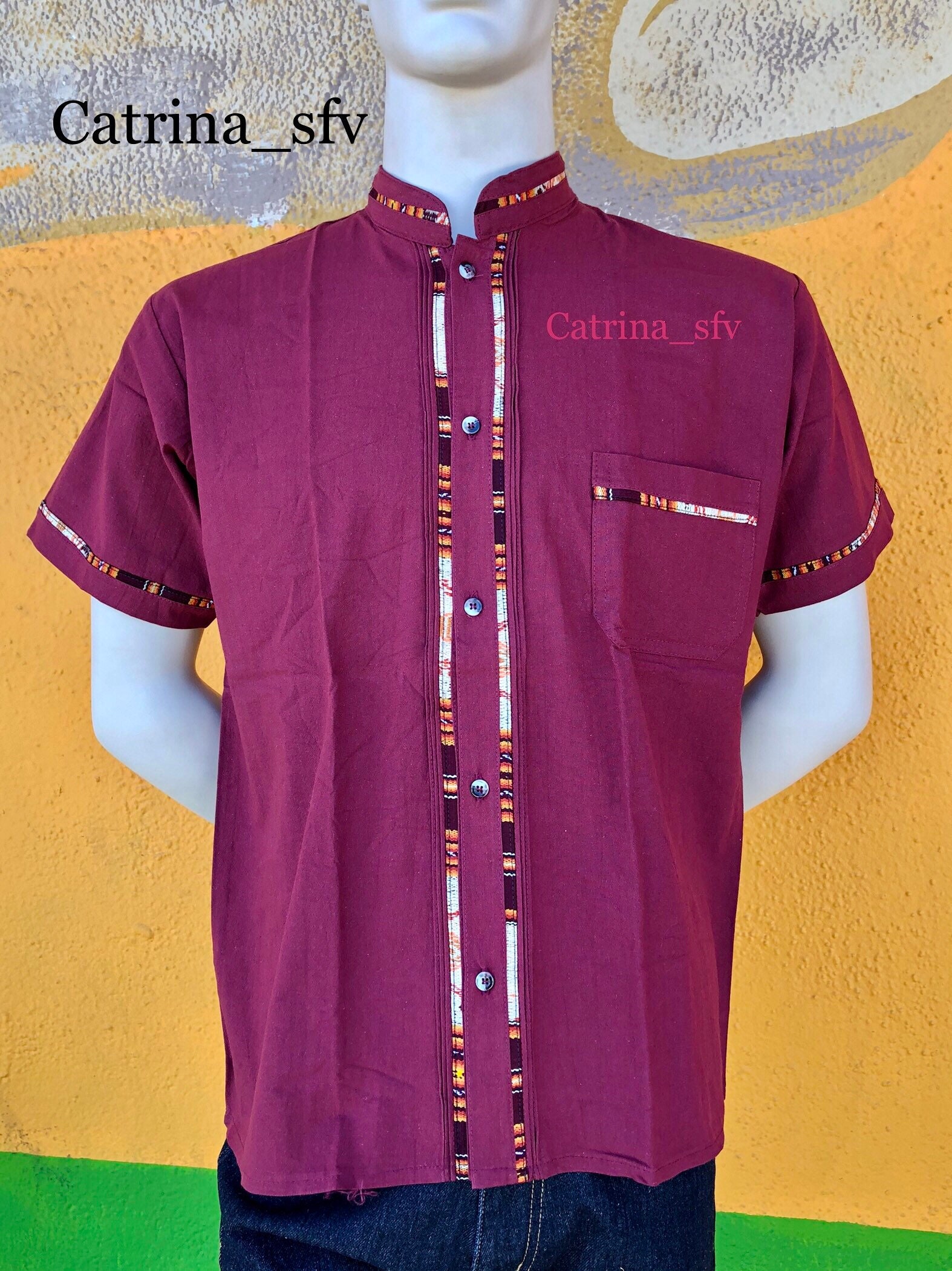 Guayabera guinda outlet