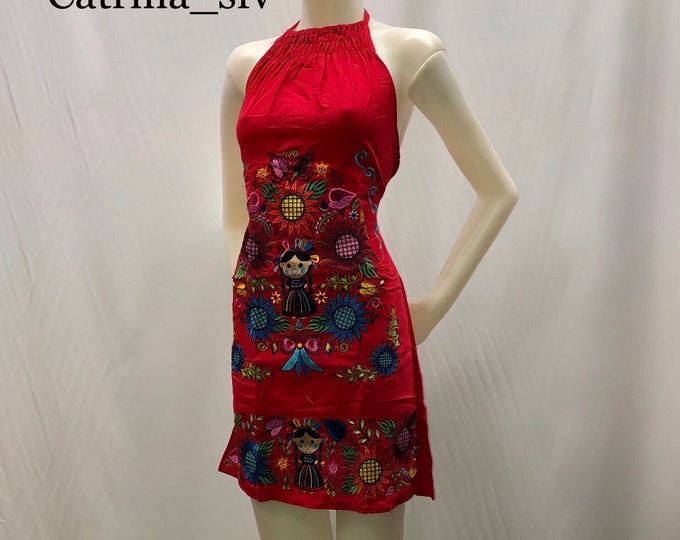 VESTIDO MEXICANO, vestido mexicano corto, vestido artesanal, vestido bordado, vestido típico, vestido regional, vestido para fiesta mexicana ,ENVIO GRATIS EN ESTADOS UNIDOS
