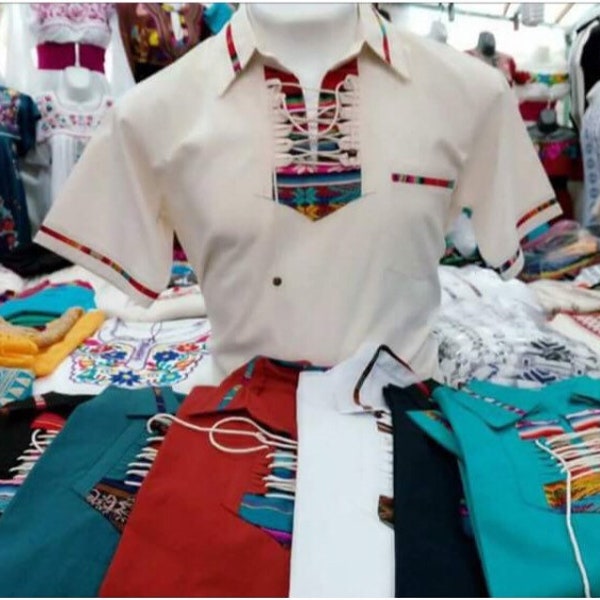 Guayabera shirt, guayabera, Mexican shirt, typical shirt, handmade shirt, embroidered shirt, Mexican party, May 5, Day of the Dead