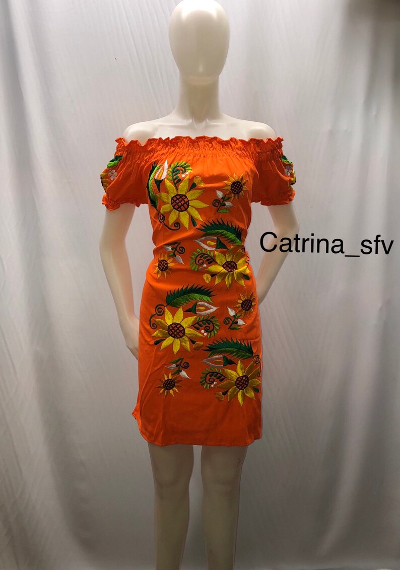 Mexican dress handmade dress sunflower dress off the Etsy
