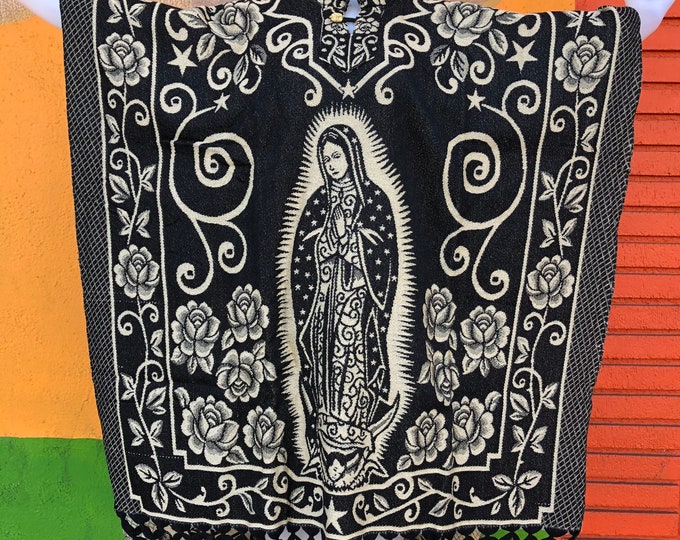 Gabán mexicano, gabán de la Virgen de Guadalupe, poncho mexicano, poncho de la Virgen de Guadalupe, sarape de la Virgen de Guadalupe, sarape mexicano, ENVIO GRATIS EN ESTADOS UNIDOS