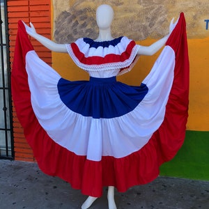 DOMINICAN REPUBLIC DRESS, Puerto Rico dress, Costa Rica dress, Caribbean dress, Boricua dress, chile dress, paraguay dress, Panama dress, image 1