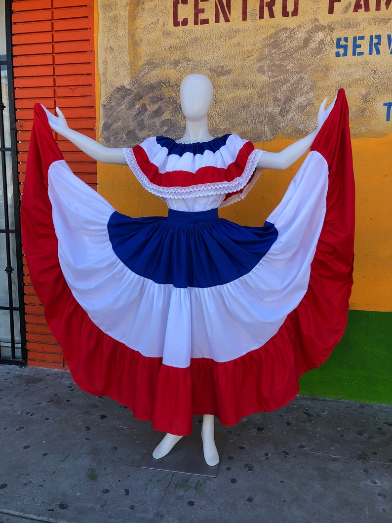 DOMINICAN REPUBLIC DRESS, Puerto Rico dress, Costa Rica dress, Caribbean dress, Boricua dress, chile dress, paraguay dress, Panama dress, image 1