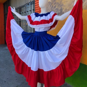 DOMINICAN REPUBLIC DRESS, Puerto Rico dress, Costa Rica dress, Caribbean dress, Boricua dress, chile dress, paraguay dress, Panama dress, image 4