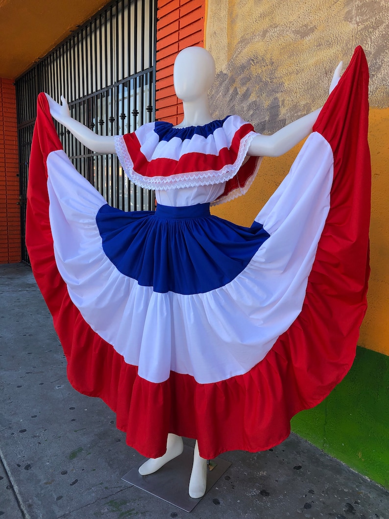 DOMINICAN REPUBLIC DRESS, Puerto Rico dress, Costa Rica dress, Caribbean dress, Boricua dress, chile dress, paraguay dress, Panama dress, image 4