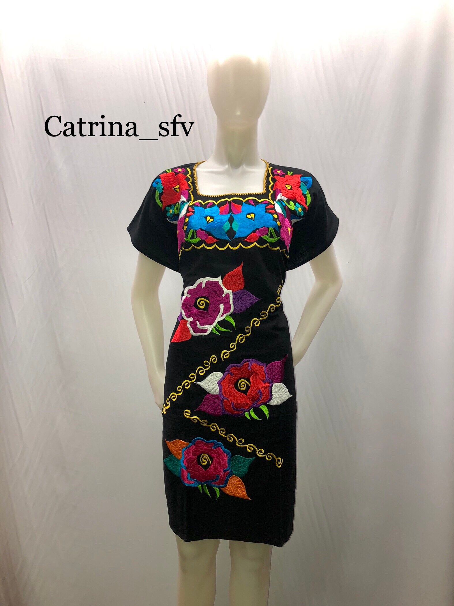 mexicano, kimono, vestido artesanal, vestido bordado, vestido con manga corto, de ENVIÓ GRATIS EN ESTADOS UNIDOS
