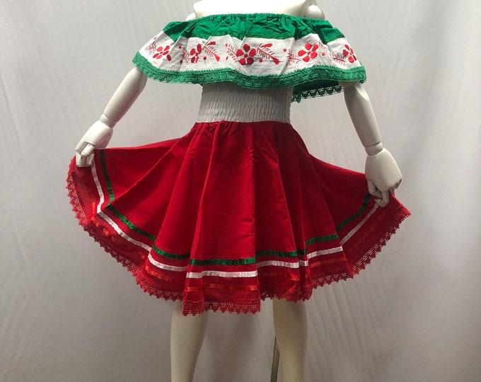 NUEVO vestido de niña de flores y faja extra ancha -  México