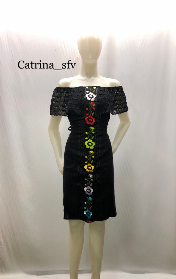 Mexican embroidered bodycon dress cheap