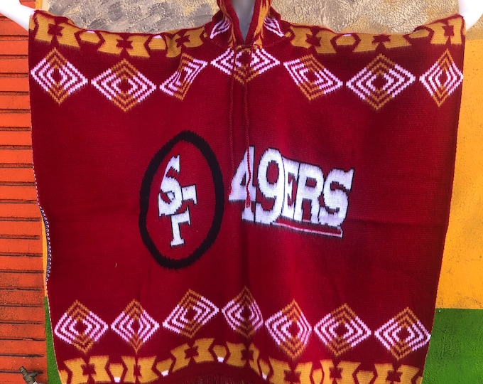 SAN FRANCISCO PONCHO, American football, handmade poncho, one sex, one size