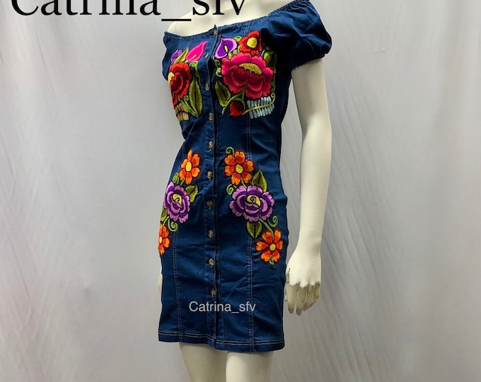 Vestido mexicano, vestido negro bordado, off the shoulders dress, vestido fuera de los hombros, vestido artesanal, vestido típico, 5 de mayo, ENVIO GRATIS EN ESTADOS UNIDOS