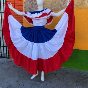 DOMINICAN REPUBLIC DRESS, Puerto Rico dress, Costa Rica dress, Caribbean dress, Boricua dress, chile dress, paraguay dress, Panama dress, image 8