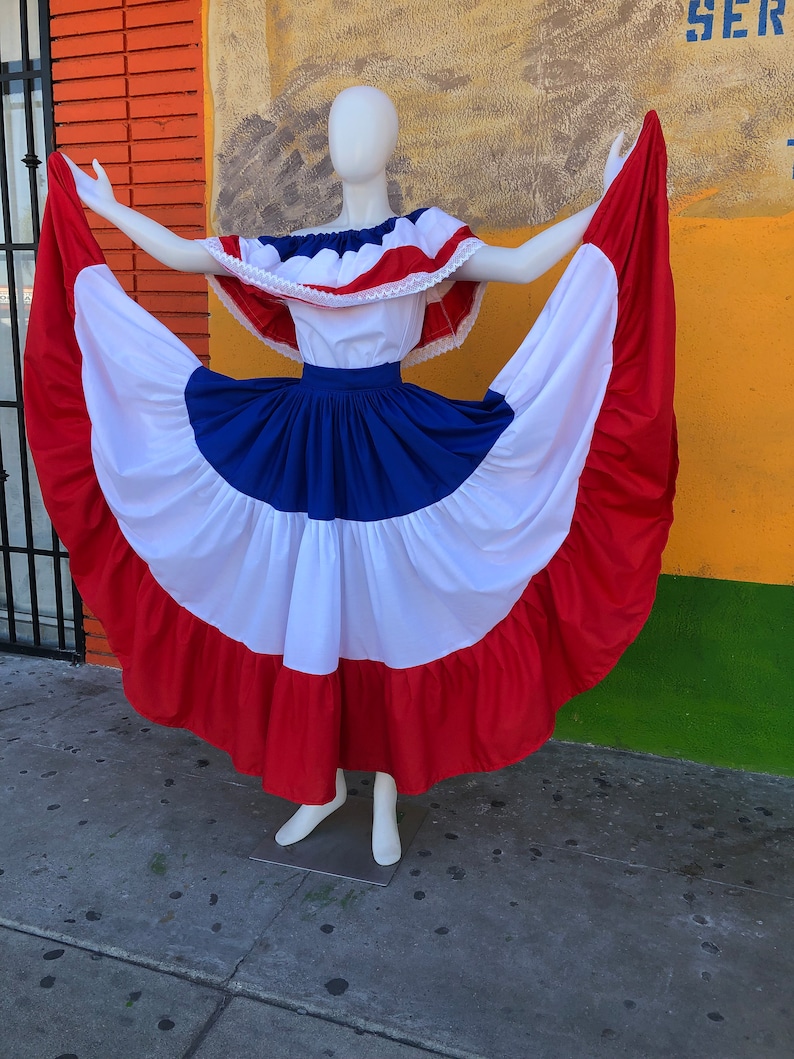 DOMINICAN REPUBLIC DRESS, Puerto Rico dress, Costa Rica dress, Caribbean dress, Boricua dress, chile dress, paraguay dress, Panama dress, image 8