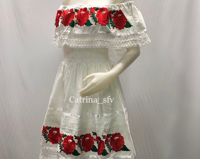 Vestido mexicano, fuera de los hombros, vestido campesina, vestido artesanal, vestido bordado, vestido típico, fiesta mexicana, 5 de mayo, ENVIO GRATIS EN ESTADOS UNIDOS
