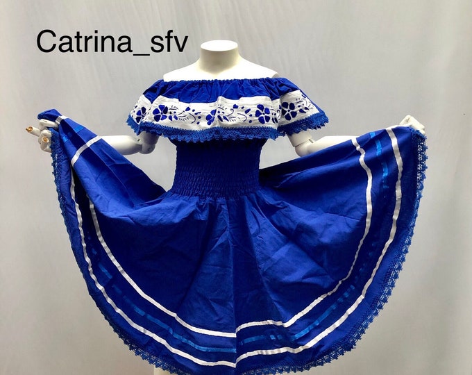 Vestido del salvador, vestido de Nicaragua, vestido de Honduras, vestido de centroamericana, off the shoulders dress, fiesta salvadoreña