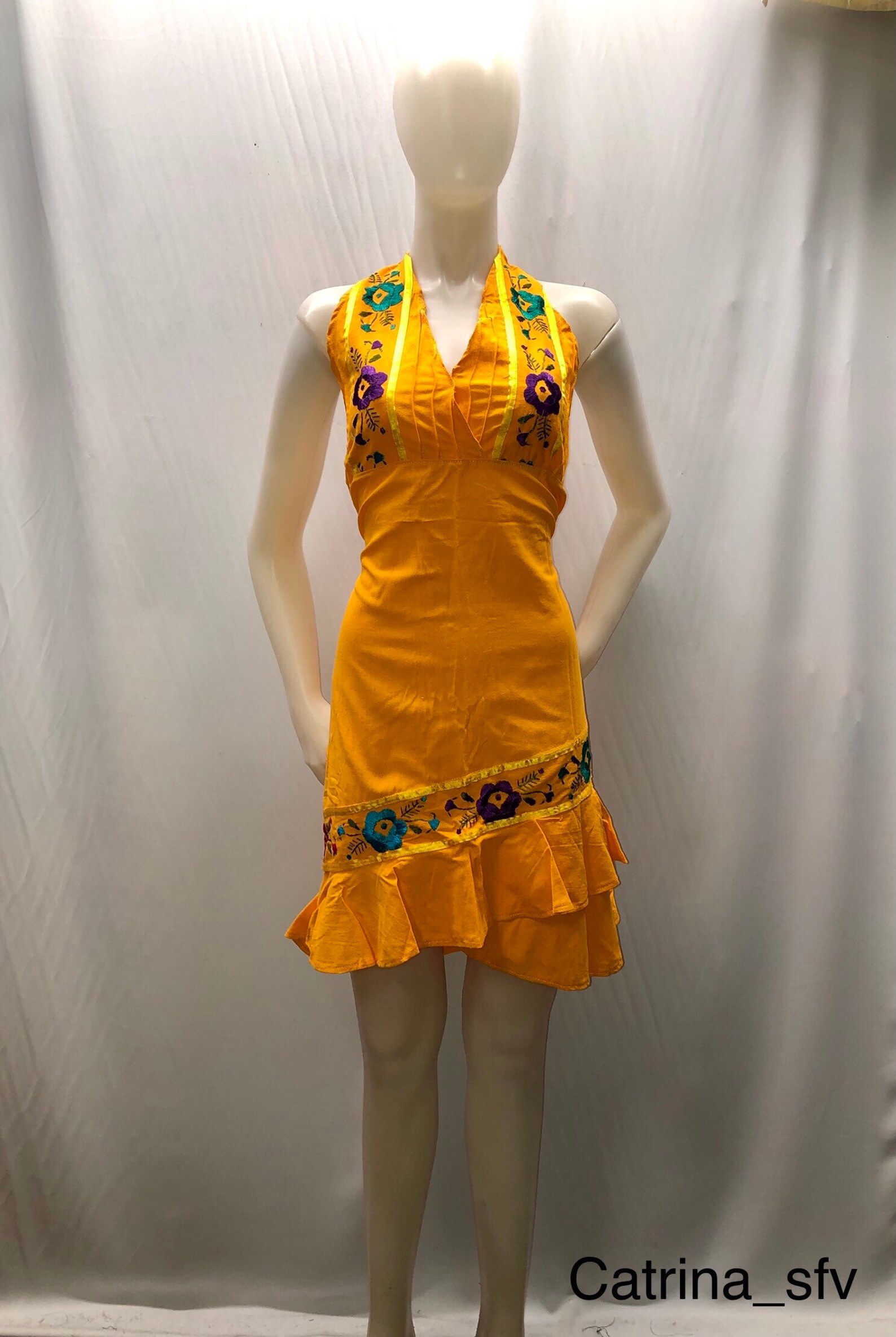 MEXICAN DRESS Short Mexican Dress Handmade Dress Etsy