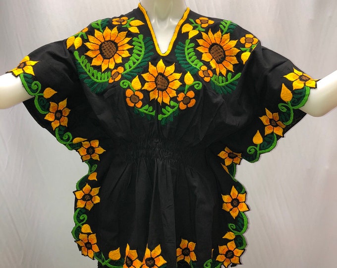 Blusa mexicana mariposa (girasoles ) ENVÍO GRATIS EN ESTADOS UNIDOS