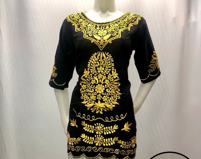 Vestido kimono ( ORO ) ideal para una fiesta mexicana o cualquier otro evento ENVÍO GRATIS EN ESTADOS UNIDOS