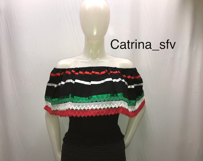 Blusa campesina fuera de los hombros, blusa mexicana, perfecta para una fiesta mexicana o cualquier otro evento nacional ENVÍO GRATIS EN ESTADOS UNIDOS