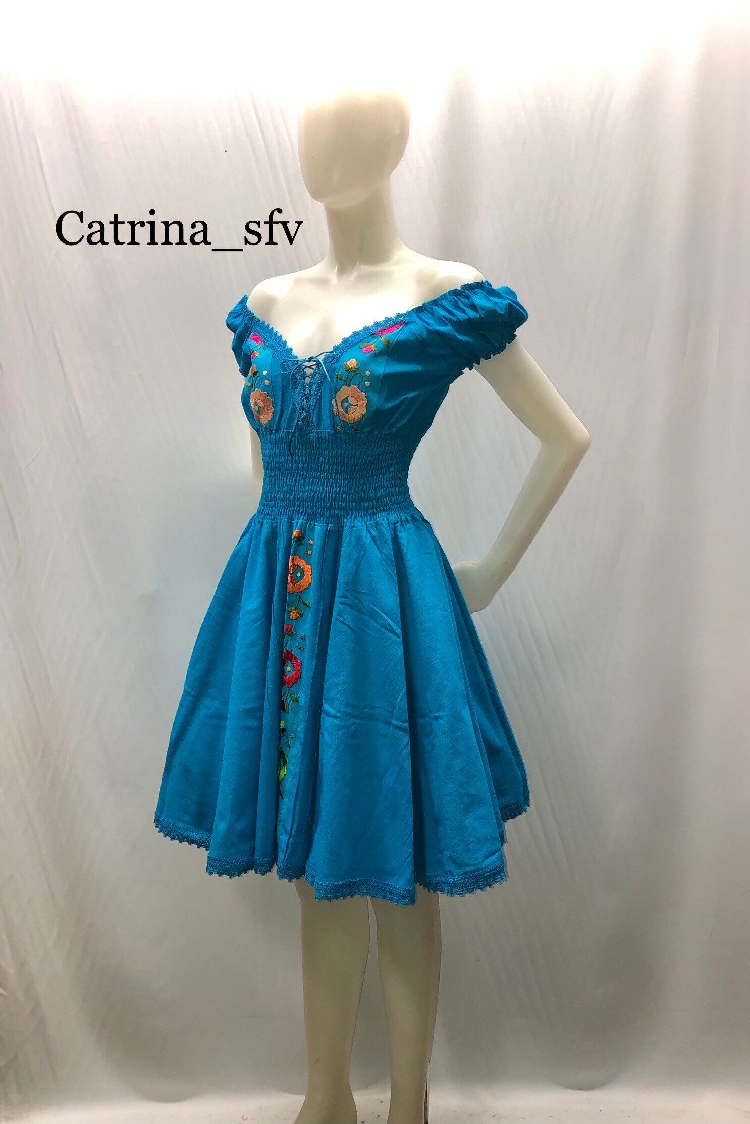 VESTIDO MEXICANO, vestido corto, vestido artesanal, vestido bordado, vestido  típico, vestido regional, ideal para una fiesta mexicana, ENVÍO GRATIS EN  ESTADOS UNIDOS