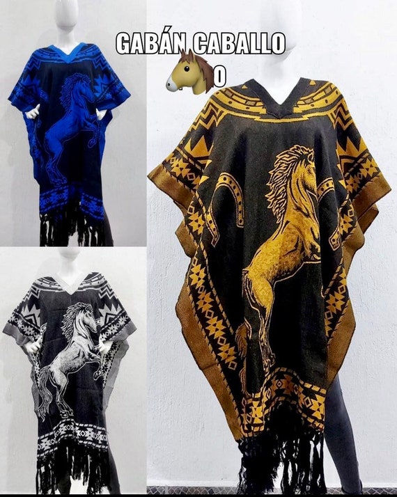 Mexican Flag Poncho - Black Unisex Serape With Eagle Emblem & Fringe, Handmade In Mexico - View #8