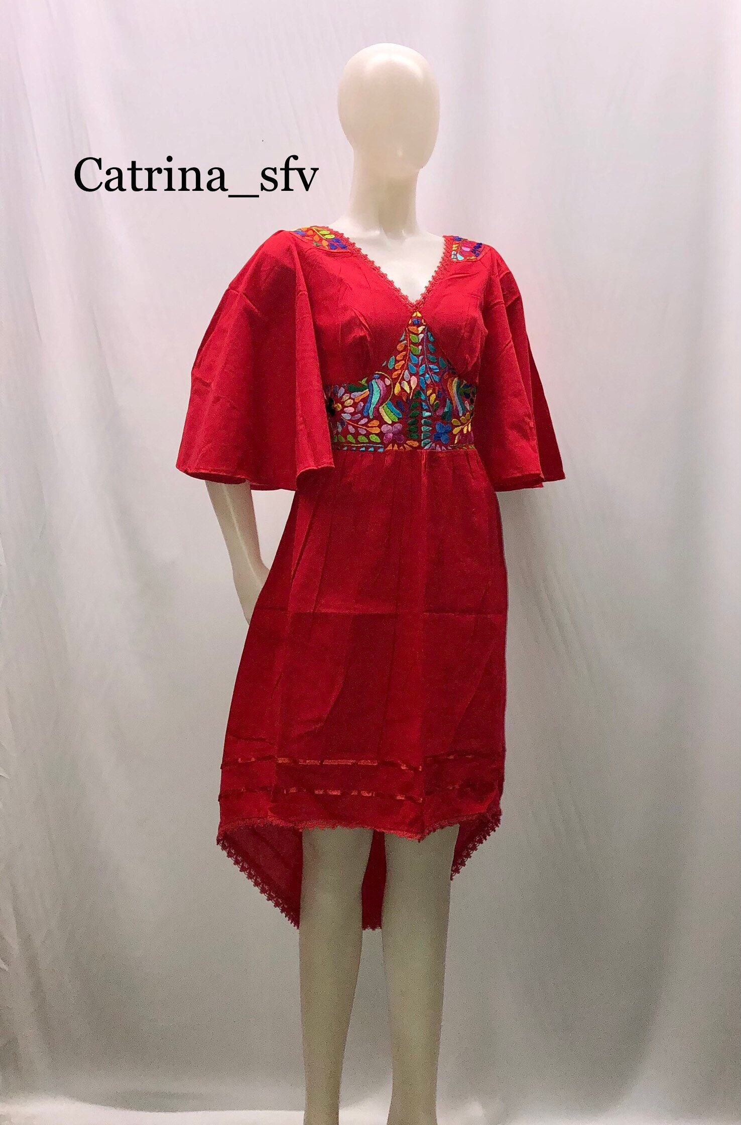 Vestido artesanal mexicano hot sale