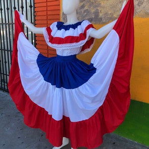 DOMINICAN REPUBLIC DRESS, Puerto Rico dress, Costa Rica dress, Caribbean dress, Boricua dress, chile dress, paraguay dress, Panama dress, image 2