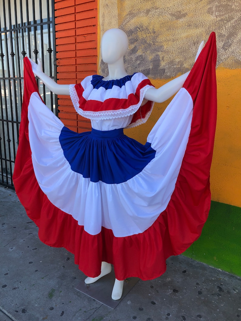 DOMINICAN REPUBLIC DRESS, Puerto Rico dress, Costa Rica dress, Caribbean dress, Boricua dress, chile dress, paraguay dress, Panama dress, image 2