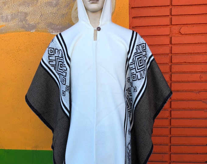 Poncho con capucha, poncho indígena, poncho artesanal, poncho peruano, poncho de lana, poncho de ecuador, navajo, gabán mexicano, gabán, ENVIO GRATIS EN ESTADOS UNIDOS