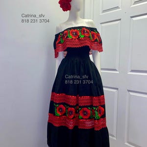CATRINA DRESS, Frida dress, off-the-shoulder dress, handmade dress, Mexican dress, traditional dress, peasant dress, Mexican party