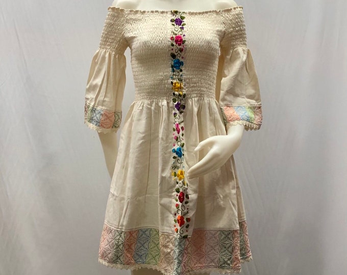 VESTIDO MEXICANO, vestido corto, vestido artesanal, vestido bordado, vestido típico, vestido regional, ideal para una fiesta mexicana ENVÍO GRATIS EN ESTADOS UNIDOS